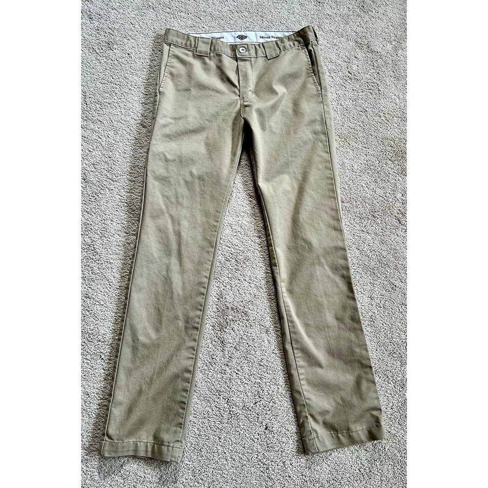 Dickies Womens Beige Stretch Chino Pants Skinny Straight W211045 31x29